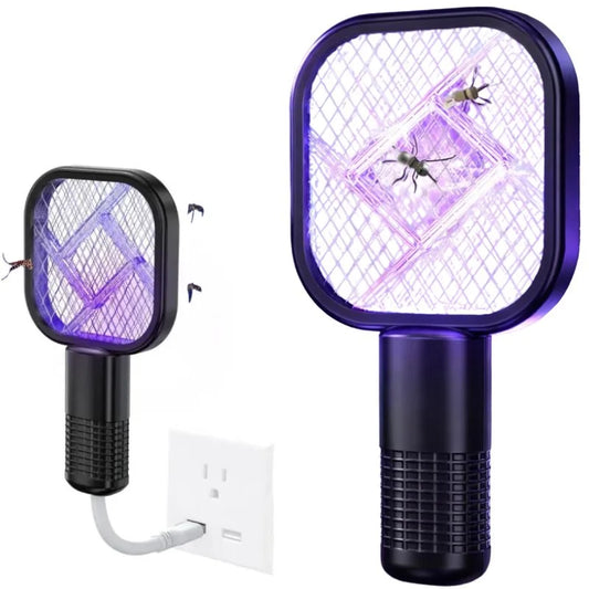 Portable Mini Mosquito Swatter | USB Rechargeable Electric Bug Zapper with LED Night Light | Random color