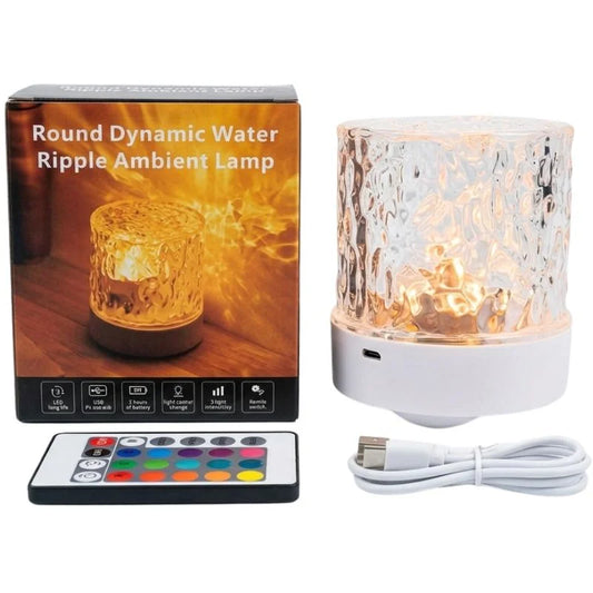 16 Colors Northern Lights Water Ripple Lamp | RGB Ocean Wave Projector Light with Remote Control | Rechargeable Ceiling & Room Atmosphere Lamp