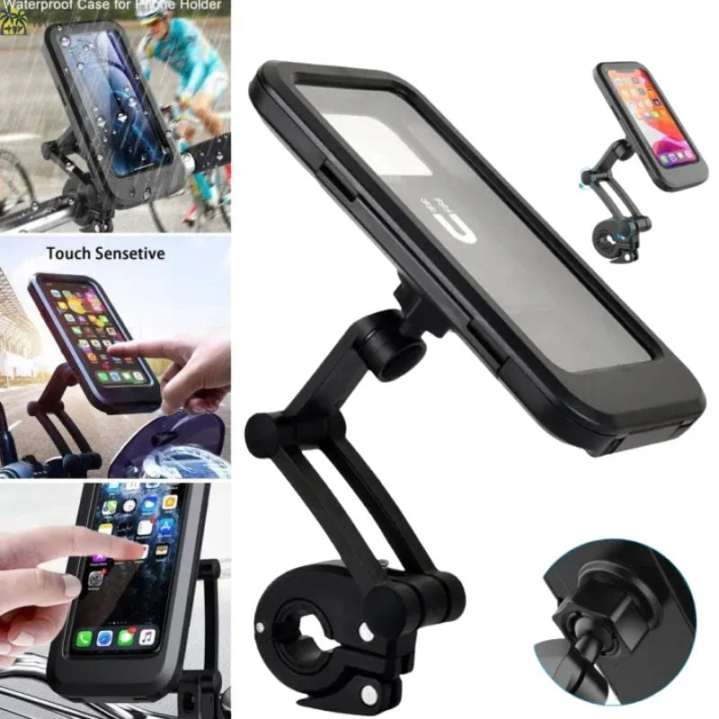 Waterproof Bike Phone Holder 360° Rotation | Handlebar Mobile Mount for Bicycle & Motorcycle