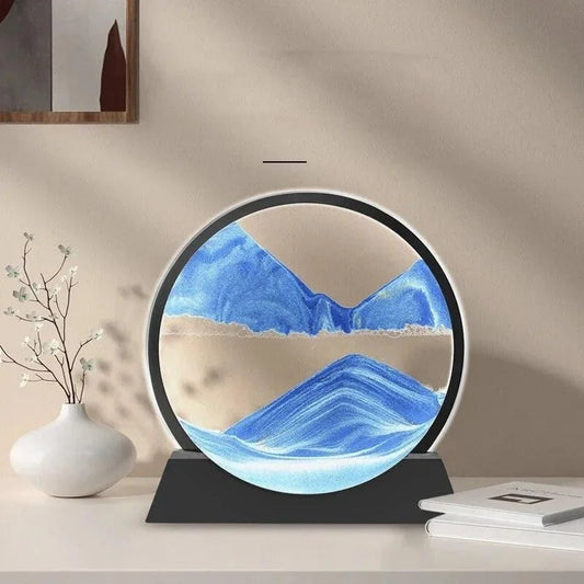 Moving Sand Art Picture | 3D Dynamic Deep Sea Sandscape with Display Stand | Random Color