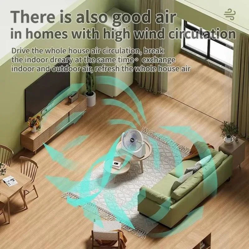 Circular Rechargeable Desktop Fan | Model QL-01 | 3 Speed Personal Cooling Fan | Quiet Air Circulator for Home, Office & Travel | Random Color