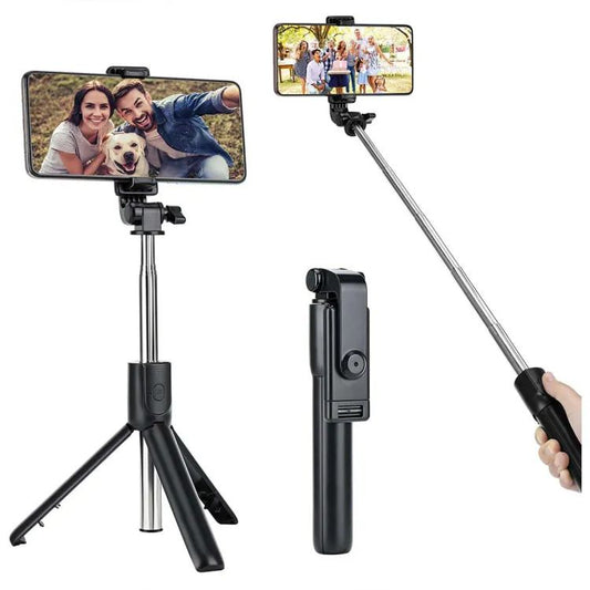 4 in 1 Wireless Selfie With Fill Light Stick Tripod Bluetooth Shutter selfie Light foldable Selfie stick for all Phone Extendable With charging Cable Detachable Bluetooth Shutter