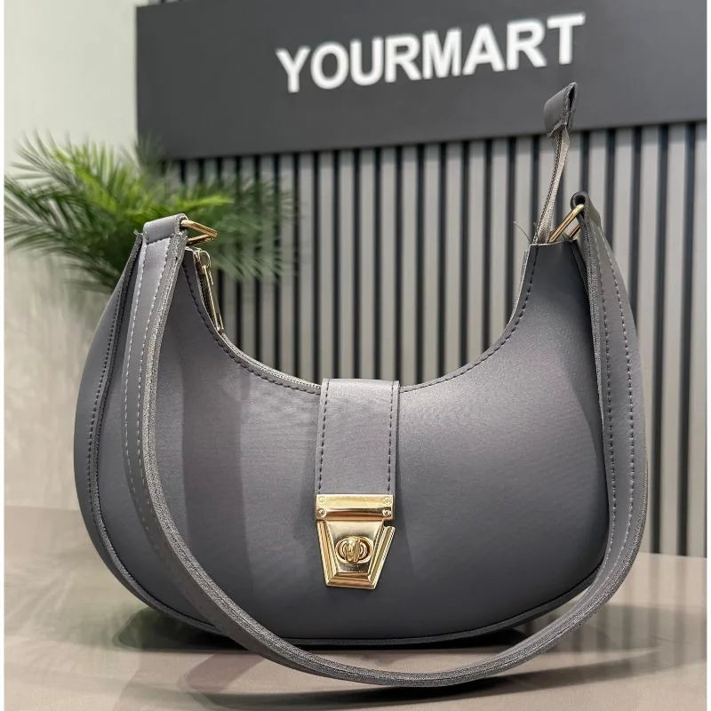 Crescent Leather Luxury Shoulder Bag for Women