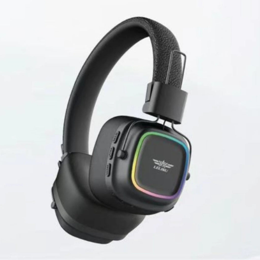 Lelisu LS-257 Wireless Stereo Headphones | Bluetooth 5.4 Over-Ear Headset with Type-C Charging & LED Lights