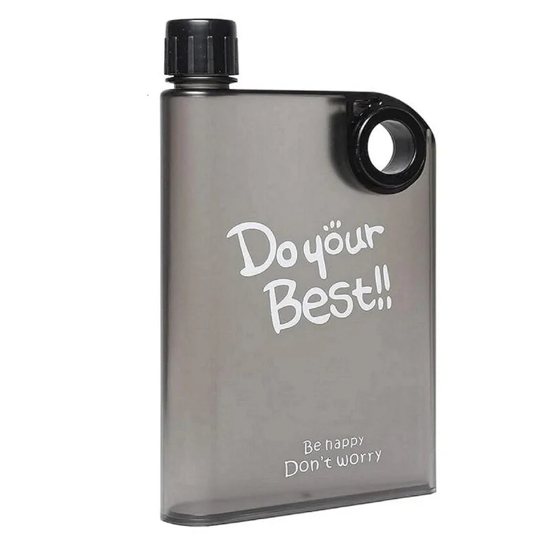 Orange Ultra Slim Notebook Style Water Bottle 380ml | Portable Memo Bottle for Travel, School & Office