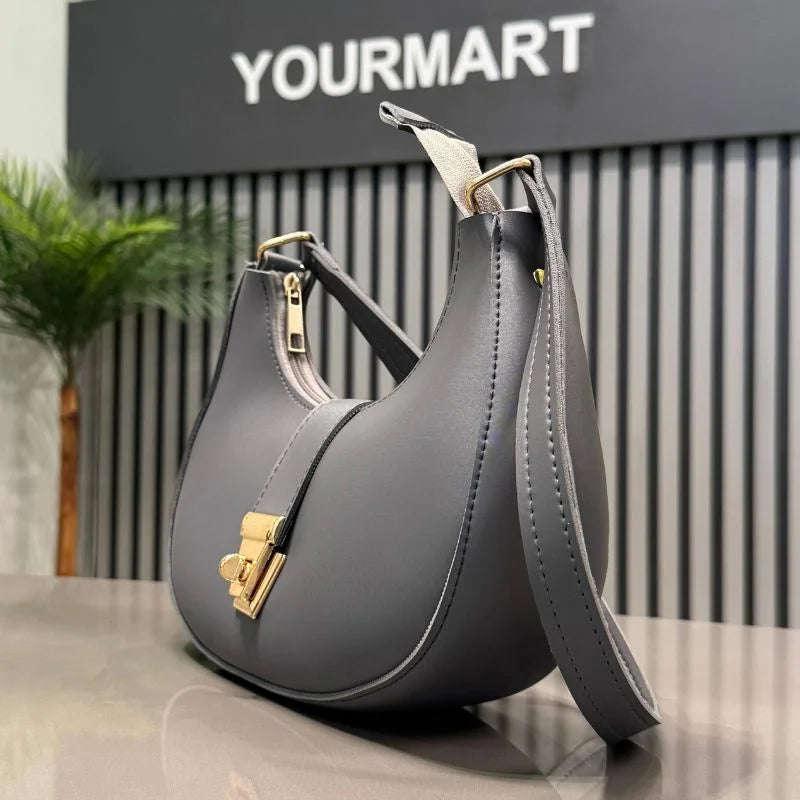 Crescent Leather Luxury Shoulder Bag for Women