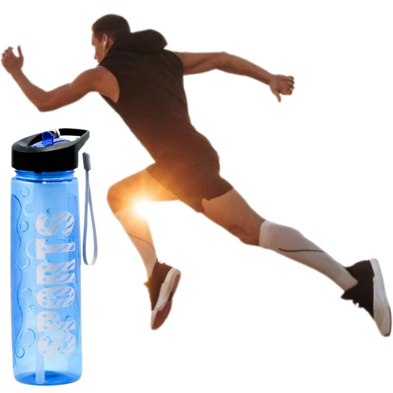 Red Stylish Water Sport Bottle 1000ml with Straw | Leakproof BPA-Free Hydration Bottle for School, Gym & Travel