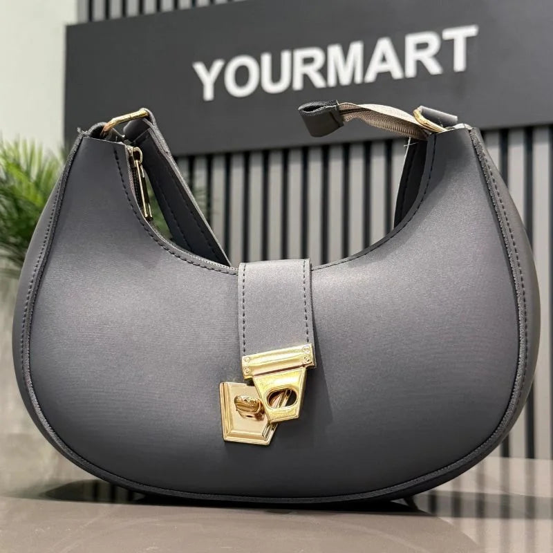 Crescent Leather Luxury Shoulder Bag for Women