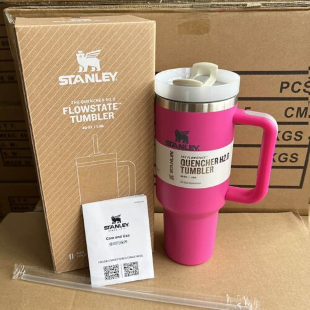 Black Stanley 40 Oz Stainless Steel Tumbler | Leak-Proof Vacuum Insulated Travel Mug | Hot & Cold