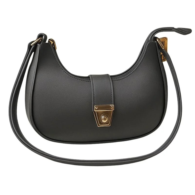 Crescent Leather Luxury Shoulder Bag for Women