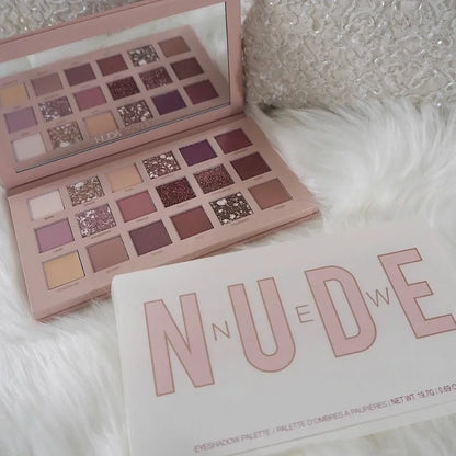 18 Colors Nude Eyeshadow Palette | Matte & Shimmer Pigmented Shades, Long-Lasting