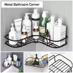 Wall Corner Rack | Multipurpose Kitchen & Bathroom Corner Organizer | Metal Wall Mount Storage Rack