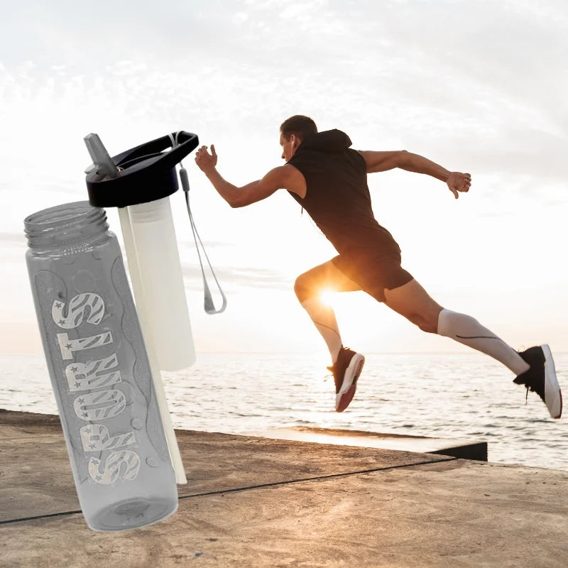 Red Stylish Water Sport Bottle 1000ml with Straw | Leakproof BPA-Free Hydration Bottle for School, Gym & Travel