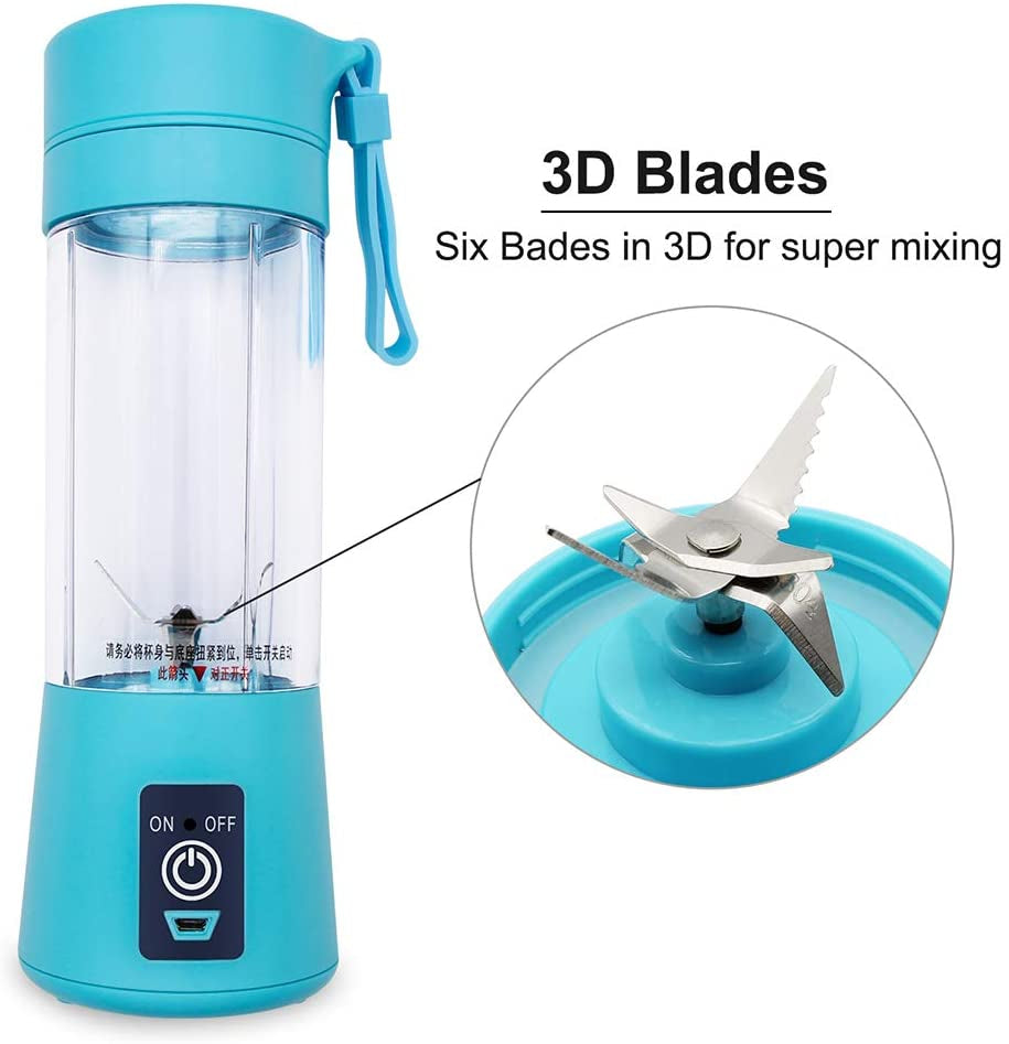 Portable 6-Blade USB Rechargeable Juicer Blender | Smoothies, Shakes & Baby Food