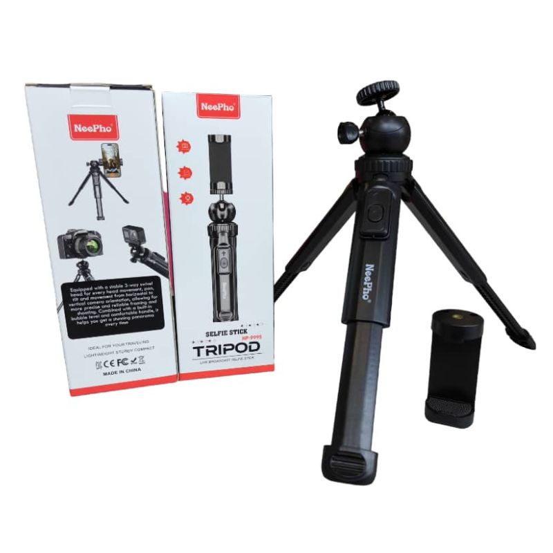 NP-999 2-in-1 Selfie Stick & Tripod | Universal Smartphone & Camera Mount