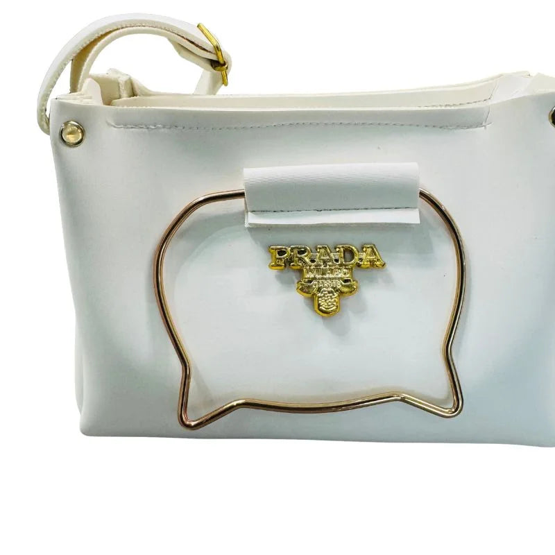 Black Elegant Cat Handle Handbag for Girls & Ladies | Stylish Shoulder & Crossbody Bag with Gold Accents | Adjustable Strap