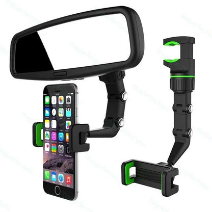 Universal Car Rearview Mirror Phone Holder | Hands-Free Adjustable Mount for Smartphones & GPS