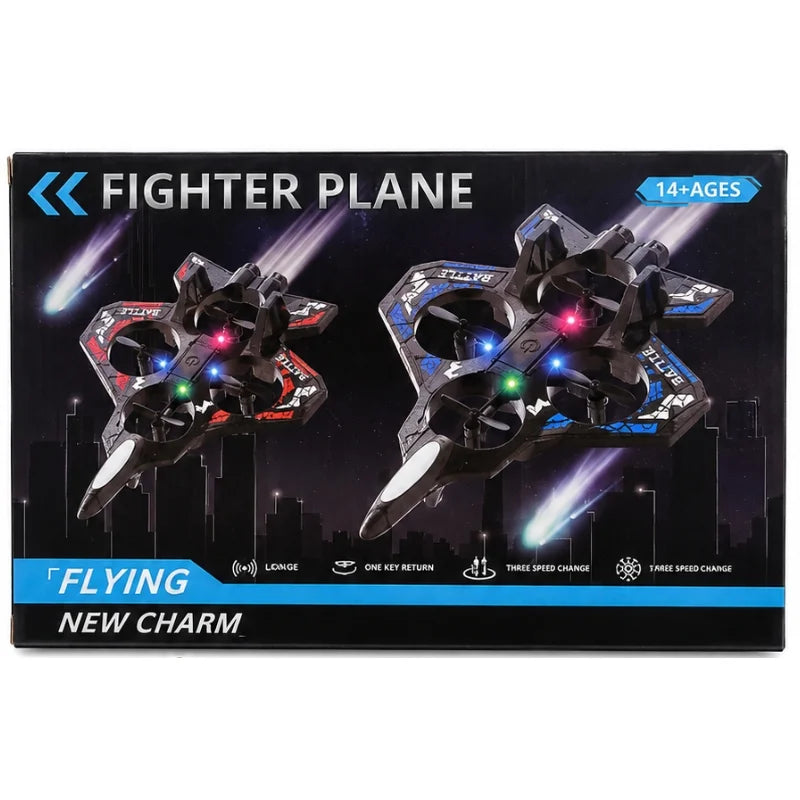 Premium RC Fighter Jet Plane 2.4 | Remote Control Foam Airplane Toy with Lights & 3D Stunt Glider