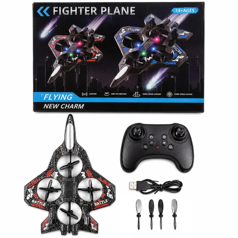 Premium RC Fighter Jet Plane 2.4 | Remote Control Foam Airplane Toy with Lights & 3D Stunt Glider
