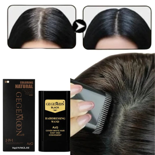 Black Temporary Hair Color Stick  | Long-Lasting Gray Coverage Hair Touch-Up Wand | Compact Size | 20g