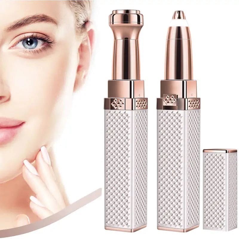2-in-1 Flawless Facial Hair Remover & Eyebrow Trimmer | USB Rechargeable, Painless & Portable | Black