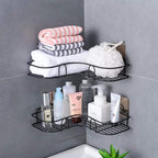 Wall Corner Rack | Multipurpose Kitchen & Bathroom Corner Organizer | Metal Wall Mount Storage Rack