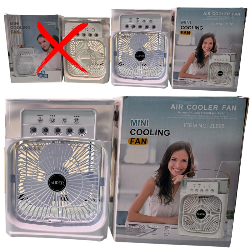Portable Air Conditioner Mist Fan | LED Night Light, Mist & Humidifier