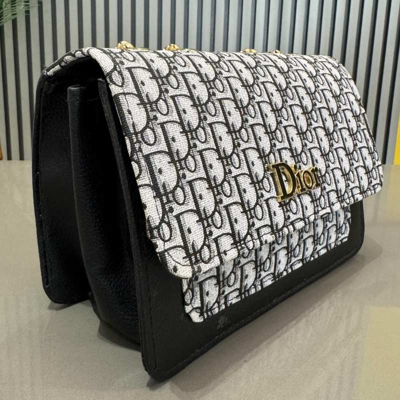 Beige | Dior Oblique Canvas & Leather Flap Clutch | Luxury Designer Handbag for Women