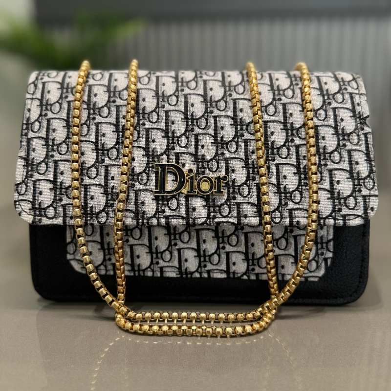 Beige | Dior Oblique Canvas & Leather Flap Clutch | Luxury Designer Handbag for Women