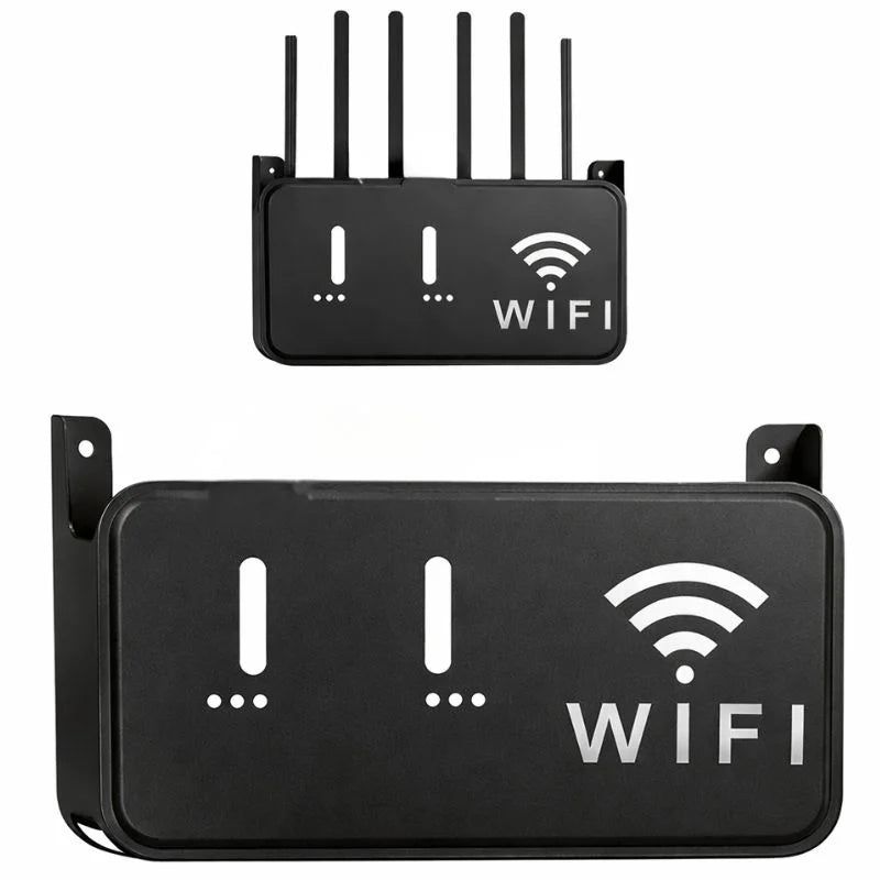 White  WiFi Router Storage Box & Wall Mount Shelf  Universal Cable Organizer | Space-Saving Holder for Modem, Set-Top Box & Smart Devices | Home & Office Use