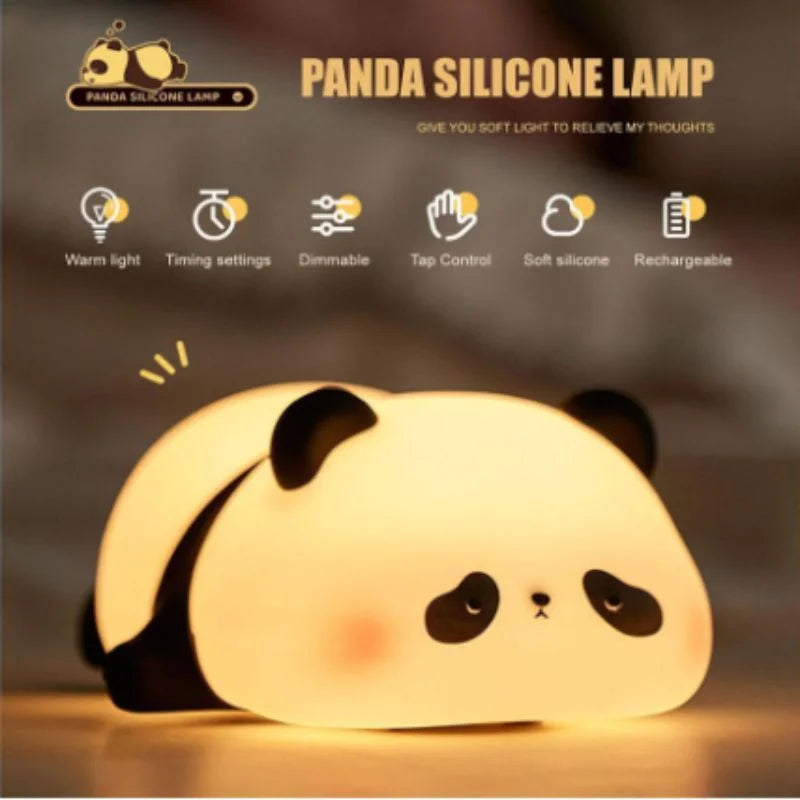 Panda Soft Silicone LED Night Lamp | Rechargeable Touch Control