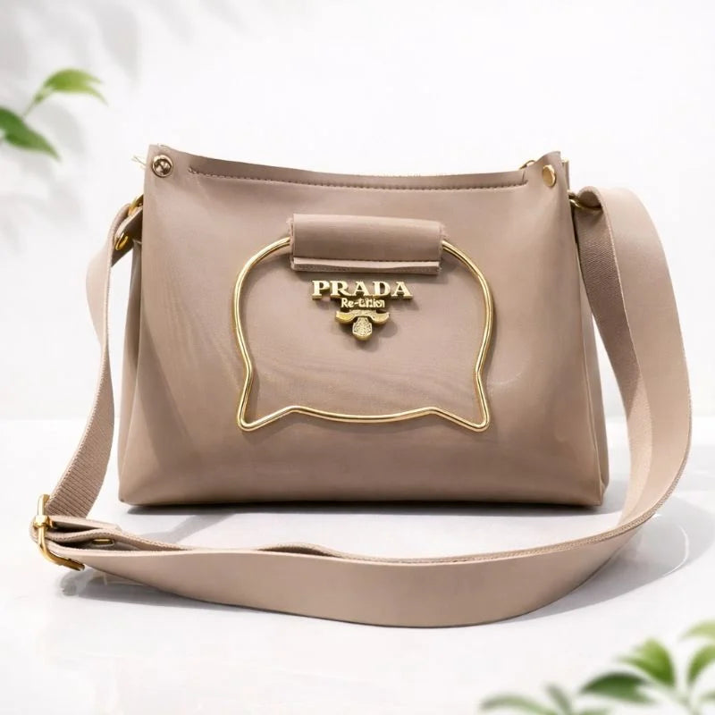 Black Elegant Cat Handle Handbag for Girls & Ladies | Stylish Shoulder & Crossbody Bag with Gold Accents | Adjustable Strap