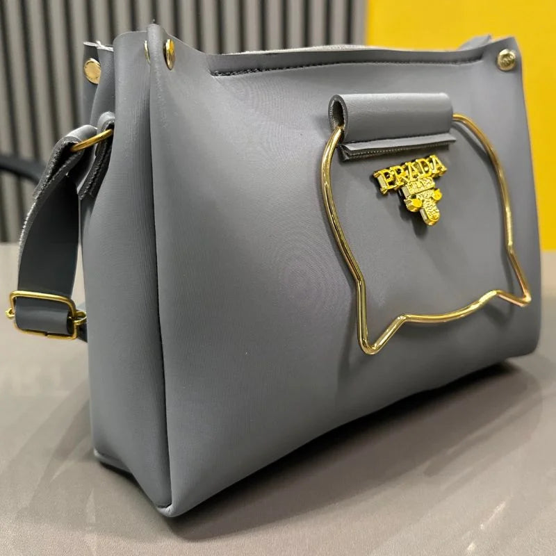 Black Elegant Cat Handle Handbag for Girls & Ladies | Stylish Shoulder & Crossbody Bag with Gold Accents | Adjustable Strap