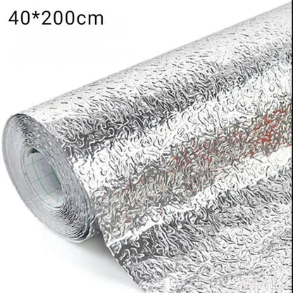 Silver Foil | Marble Sheet Sticker 40x200cm | Waterproof Self-Adhesive PVC Wallpaper for Furniture Walls