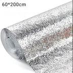 Silver Foil | Marble Sheet Sticker 60x200cm | Waterproof Self-Adhesive PVC Wallpaper for Furniture Walls