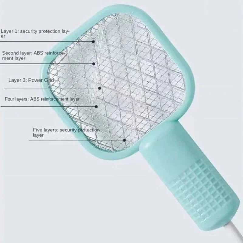 Portable Mini Mosquito Swatter   | USB Rechargeable Electric Bug Zapper with LED Night Light | Random color