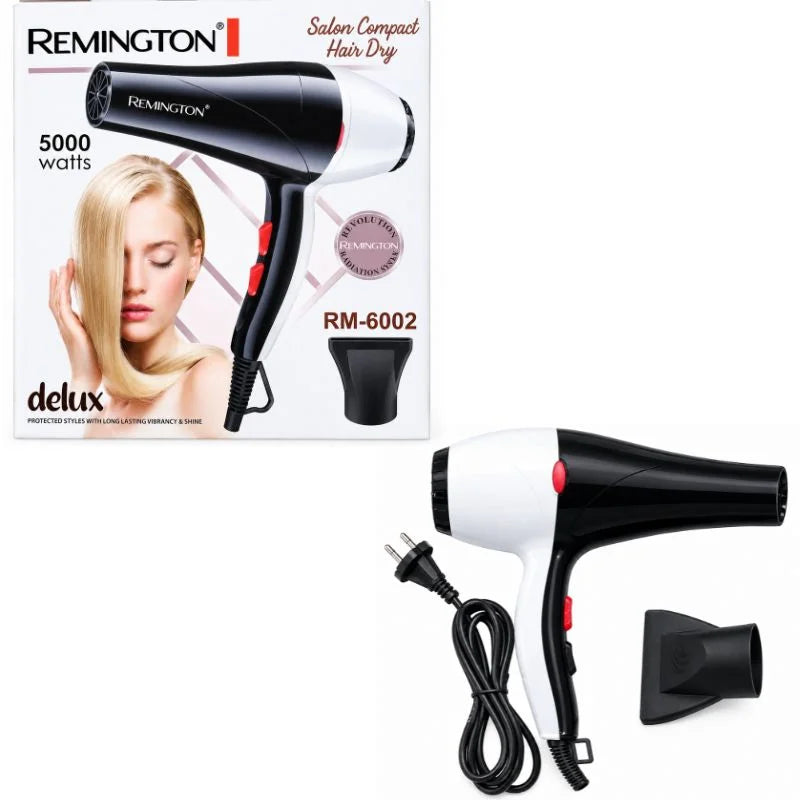 Remington Hair Dryer RM-6002 | 5000W Powerful Hair Dryer with Hot & Cool Air | 2 Speed Settings | Compact Salon Hair Styling Dryer
