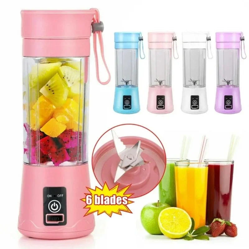 Portable 6-Blade USB Rechargeable Juicer Blender | Smoothies, Shakes & Baby Food