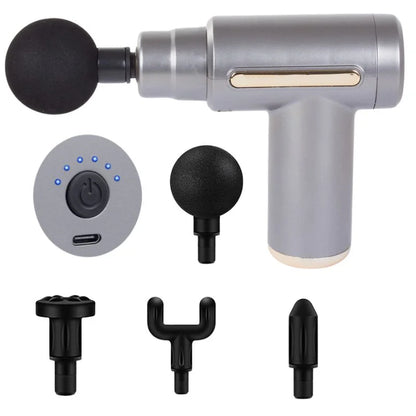 Deep Tissue Muscle Massage Gun | Fascia Relaxation Massage Gun with 6 Speed Levels & 4 Massage Heads | Random Color