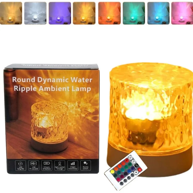 16 Colors Northern Lights Water Ripple Lamp | RGB Ocean Wave Projector Light  with Remote Control | Rechargeable Ceiling & Room Atmosphere Lamp