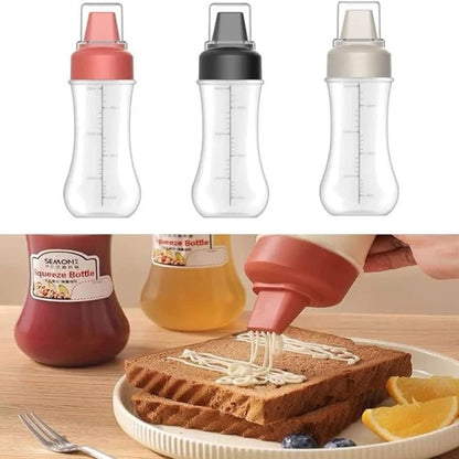5 Hole Squeeze Sauce Bottle | Refillable Condiment Dispenser with Lid | Multipurpose Ketchup & Hot Sauce Bottle for Kitchen | Black Cap