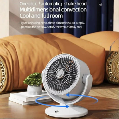 Oscillating Desktop Circulating Fan FT-905 | Rechargeable Mini Table Fan with LED Display & 3 Speeds