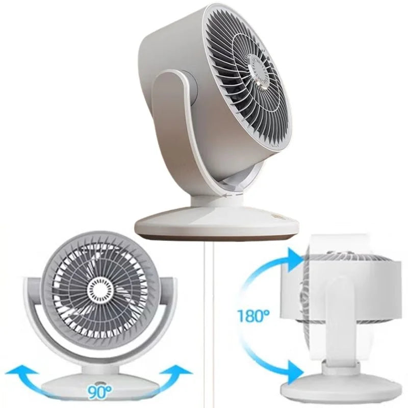 Oscillating Desktop Circulating Fan FT-905 | Rechargeable Mini Table Fan with LED Display & 3 Speeds