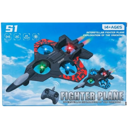 Premium RC Fighter Jet Plane 2.4 | Remote Control Foam Airplane Toy with Lights & 3D Stunt Glider