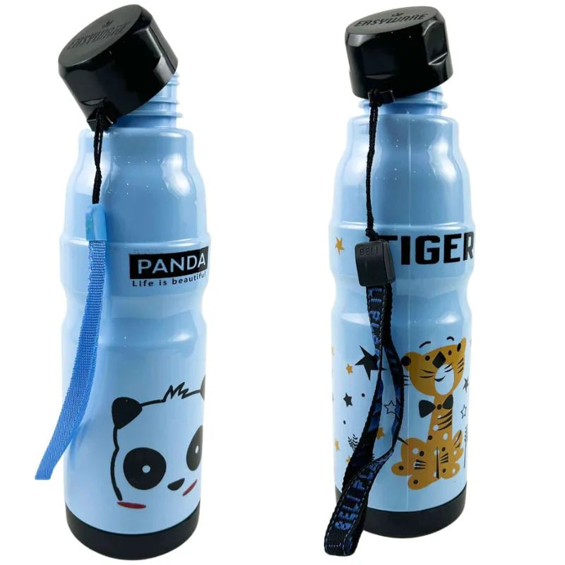 Kids Water Bottle 650ml | Cute Minions Panda Rabbit Design | Leak-Proof BPA Free | Random Color