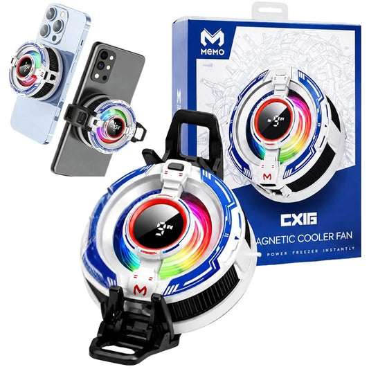 CX16 Magnetic Mobile Cooling Fan | Semiconductor Phone Cooler with RGB Lights | Fast Cooling Gaming Radiator for Android & iPhone