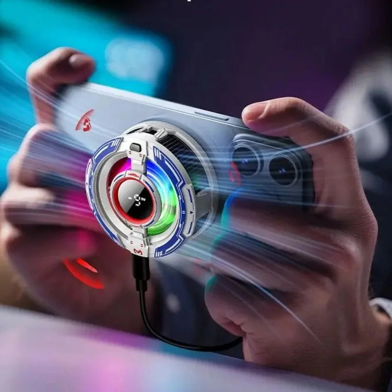 CX16 Magnetic Mobile Cooling Fan | Semiconductor Phone Cooler with RGB Lights | Fast Cooling Gaming Radiator for Android & iPhone