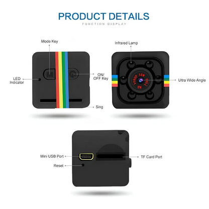 SQ11 Mini Camera HD 1080P  | Night Vision Motion Detection DVR Camcorder