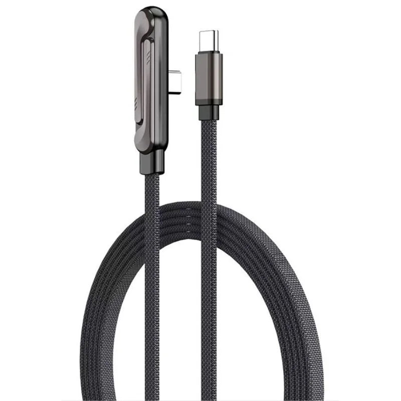 USB-C Fast Charging Cable with Foldable Phone Stand | 2-in-1 Braided Data Cable for iPhone, Samsung & Type-C Devices | 240W