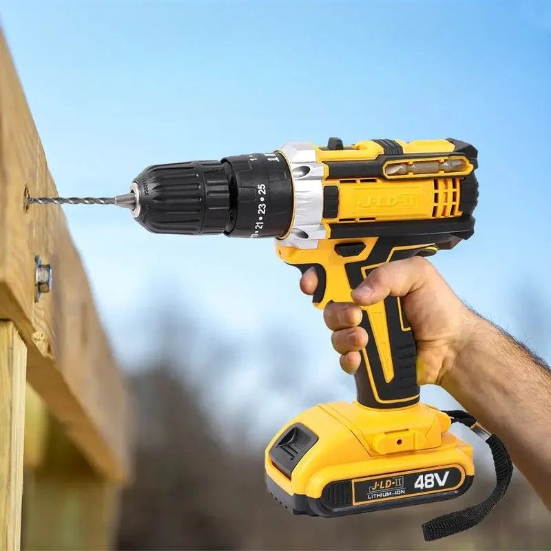 Cordless Drill Machine Kit with 2  Batteries  & 26 Accessories | Portable Rechargeable Impact Drill Set